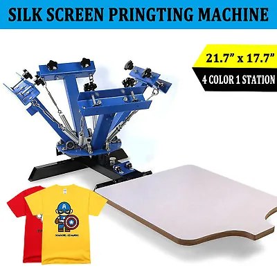 4 Color 1 Station Silk Screen Printing Machine Equipment T-Shirt Press DIY Kit • $118.90