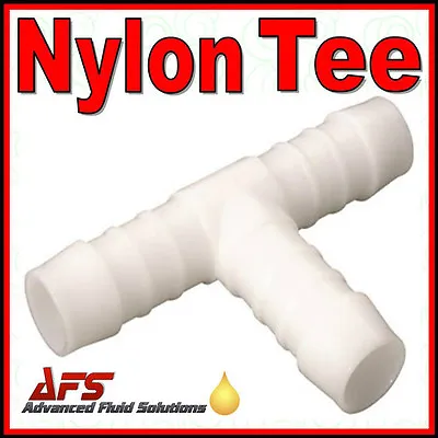 £3.76 • Buy Tee Hose Joiner Plastic Barbed T Connector Pipe Fitting Air Fuel Water Gas WHITE
