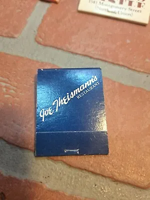 Joe Theismanns Restaurant Matchbook Match Box Vintage Matches Virginia • $9.99