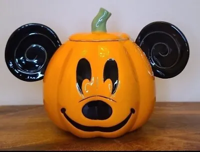 2022 Disney Mickey Mouse Halloween Pumpkin Cookie Jar Canister- New • $55