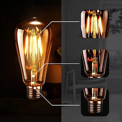 £5.49 • Buy 4W Vintage Antique Edison Bulb Lamp 240V Filament LED Light Bulbs E27 Base