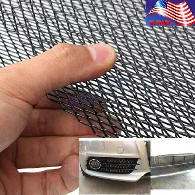 Black Aluminum Mesh Grill Cover 40  X 13  Car Bumper Fender Hood Vent Grille Net • $23.99