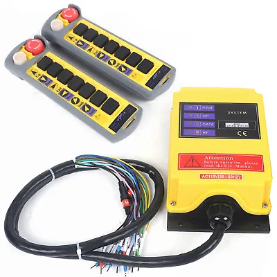 2 Speed 6 Channel Electric Hoist Crane Radio Remote Control System 2 Transmitter • $192