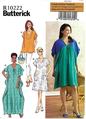 Butterick R10222 Tunic Caftan Or MuuMuu W Yoke Neckline Sz 4-14 UNCUT B6683 • $12.95