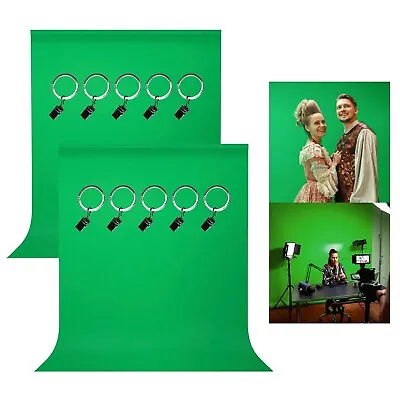 LS [SET OF 2] Green Screen Photography Background Photo Video Backdrop Kit • $21.81