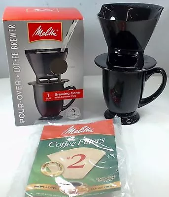 Melitta 64010  1 Cup Coffee Brewer With Ceramic Mug Black • $21.24