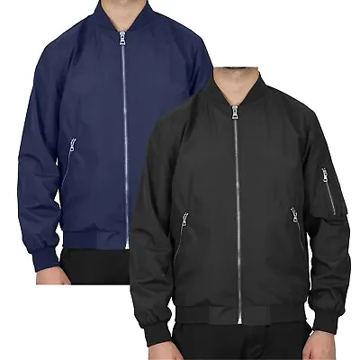 Mens Lightweight MA-1 Flight Jacket Bomber Warm Polyester Full Zip Coat NEW • $24.97