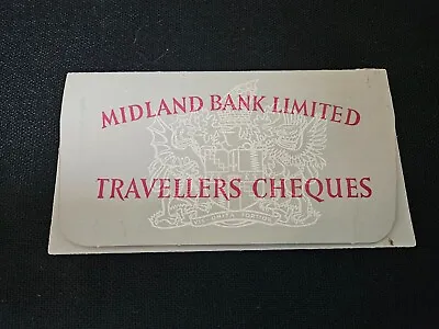 Vintage MIDLAND BANK LIMITED Travellers Cheques Wallet Cover Jacket Currency • £2.50