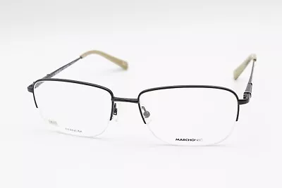 MARCHON NYC THOMPKINS 001 Satin Black 55-17-145 Half Frames Flex TITANIUM L620 • $44.99