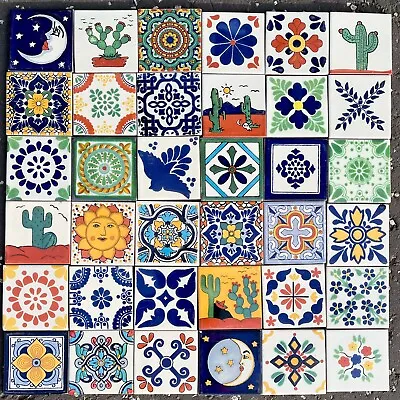 36 AUTHENTIC MEXICAN TILES Large PATCHWORK • £39.60