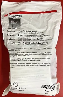 3m 6300 P100 Half Facepiece Respirator Size Large 6391/07003 With 2 Filters • $22.95