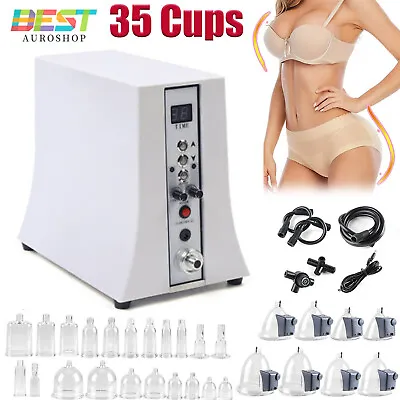 35 Cups Vacuum Breast Enlargement Butt Lift Body Massage Beauty Machine • $68.62