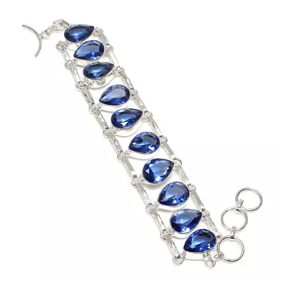 Blue Tanzanite Gemstone Handmade 925 Sterling Silver Jewelry Bracelet Sz 7-8  • $11.99