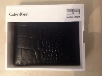 Calvin Klein Leather Bifold Wallet  (Black Textured) • £37.45