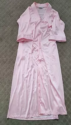 Vassarette Nylon Button Front Zip W/Pockets House Coat Robe Pink Size Large • £17.68