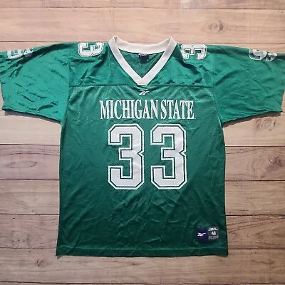 Vintage Michigan State Jersey Men's Large (48) Spartans Reebok Football Shirt • $80