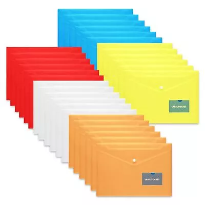 A4 Sized Plastic Envelopes 30 PCs With Label Pocket And Snap Closure - - Asso... • $38.05