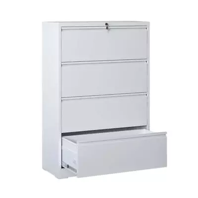 Lateral File Cabinet 4 Drawer Filing Cabinet With Lock • $238.59