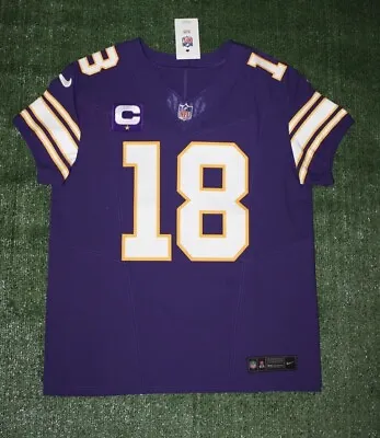 Justin Jefferson Minnesota Vikings Throwback Nike Vapor Elite FUSE Jersey Sz 48 • $599.99