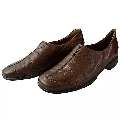 Women’s Mephisto Brown Split Vamp Leather Loafers Women's Size 7.5 • $30