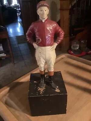 Scarce Vintage Cast Iron Lawn Jockey Bookend ~ Statue • $150