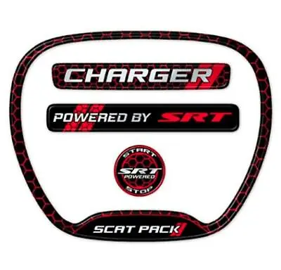 $127.20 • Buy Charger Scat Pack 4 Pcs Emblem Decal Inlay Steering Wheel HVAC Start Button