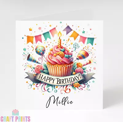 Personalised Birthday Card For Her Girls Female Birthday Card Happy Birthday • £2.99