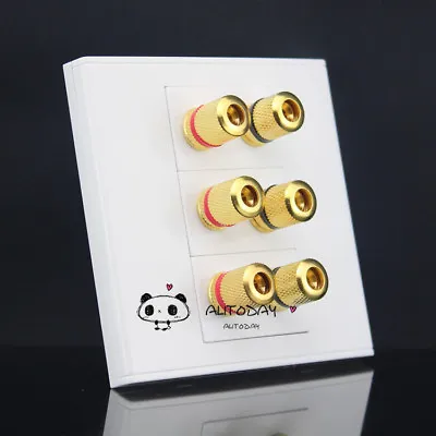 $8.77 • Buy 3 Speaker 6 Binding Post Surround Home Theater Speaker Wall Face Plate Faceplate