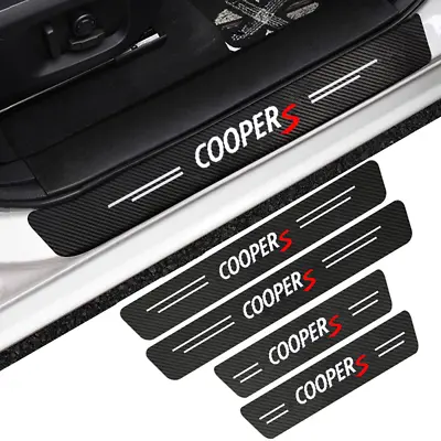 4pcs For Mini Copper Carbon Fiber Car Door Sill Scuff Plate Protector Sticker • $13.99