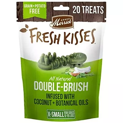 Merrick Fresh Kisse Coconut Botanical Oil Dental Dog Treat For Toy Breed 20 Ct • $26.97