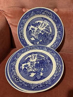 (3) Vintage Royal Ironstone “Willow Ware” By Royal China Blue Dinner Plates Lot • $31