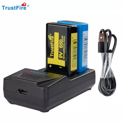 2 Slots Intelligent USB Charger For 9v Lithium Li-ion Ni-MH Batteries Universal • £8.99