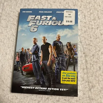 Fast & Furious 6 DVD Vin Diesel Paul Walker Dwayne Johnson Dust Jacket Very Good • $3.91