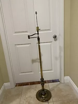 Vintage Stiffel Brass Swing Arm Floor Lamp 51” Tall #366 • $149