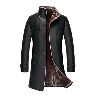 Genuine Leather Jacket Mid-length Stand-up Collar Sheepskin Fur Men's Fur Coats • $167.85