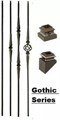 Satin Black Gothic Series Wrought Iron Balusters • $1.29