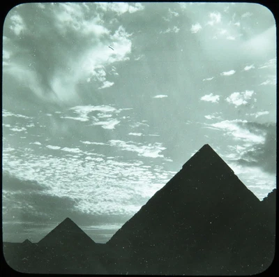 £10.99 • Buy Antique Magic Lantern Slide Egypt C1918 ~ Sunset ~ Pyramids