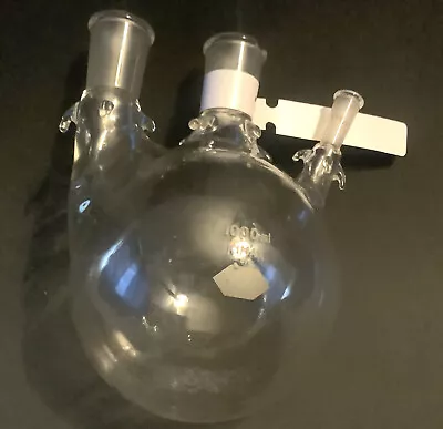 Pyrex Lab Glass - 1000mL (1L) Triple (3) Neck  Round Bottom Flask - Chipped • $46.99