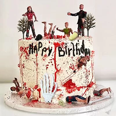 17 PCS Zombie Cake Decoration Birthday Cake Toppers Zombie Figure Themed Party  • $23.27