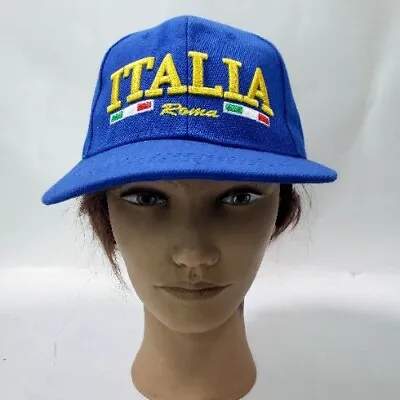 ITALIA Roma Italy Blue Baseball Hat Adjustable. Mint Condition! • $18.35