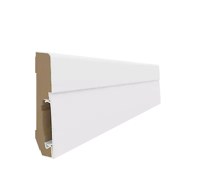 SAMPLE OF Skirting Board Trunking 75mm MDF White Square • £1.99