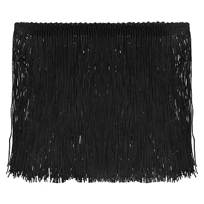 10 Yards 6 Inch Chainette Fringe Trim Tassel Sewing Trim For Clothes Black • £16.40