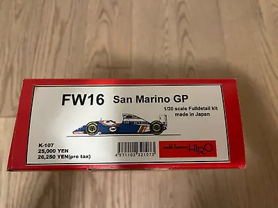 Model Factory Hiro MFH Williams FW16 San Marino 1/20 Full Detail Multimedia Kit • $335