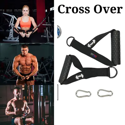 D Handle Fitness Straps Strength Gym Training Cross Over (Pair) • $23.50