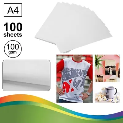 £7.59 • Buy 100x A4 Sublimation Paper Iron On Heat Press Transfer Paper Inkjet Print T-shirt