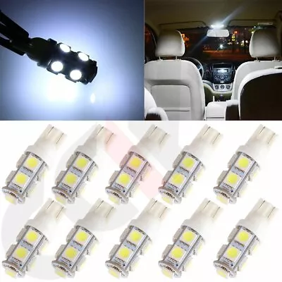 10PCS White T10 9 SMD 5050 Car LED Interior Map Light Bulbs W5W 2825 192 168 194 • $8.36