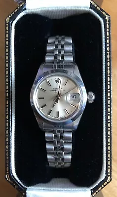 Vintage Rolex Stainless Steel Oyster Perpetual Date 69160 Ladies Watch • $1094.15