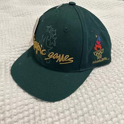 Atlanta 1996 Olympic Games Green Hat SnapBack Embroidered Torch Logo • $27.99