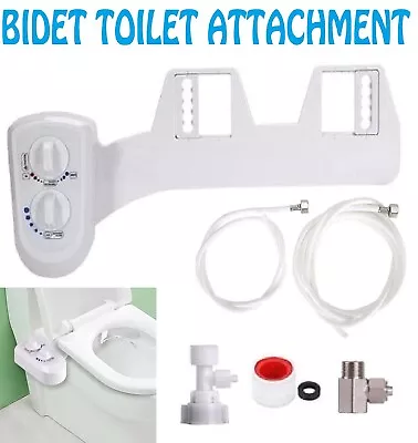 Bidet Toilet Seat Attachment Spray Hygiene Water Wash Clean Dual Nozzles Sprayer • $57.49
