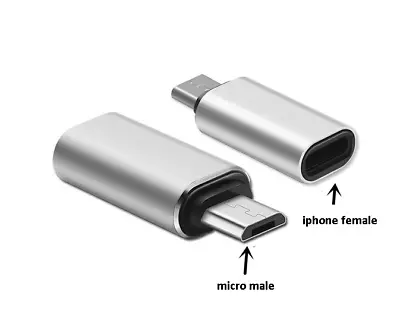 Male Micro To Female 8 Pin IPhone OTG Flash Driver Adapter Converter (silver) • £2.55